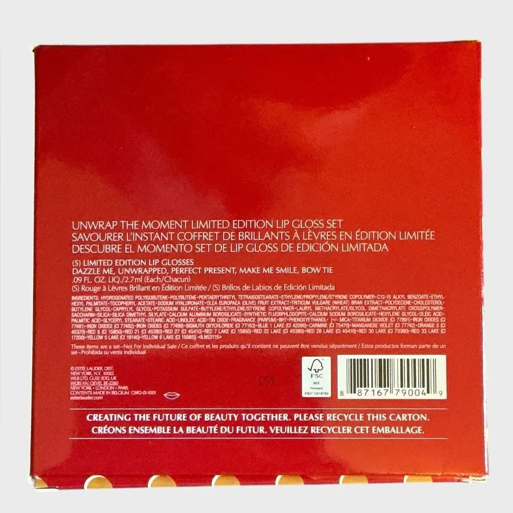 Estee Lauder Unwrap the Moment Lip Gloss Set NWT Limited Edition 5 Pc
